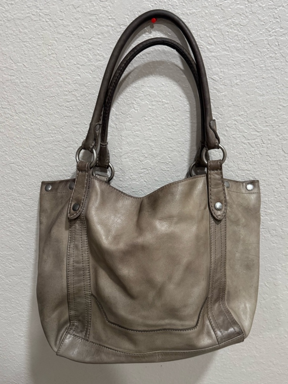 Frye Melissa Leather Tote Bag in Ice Gray